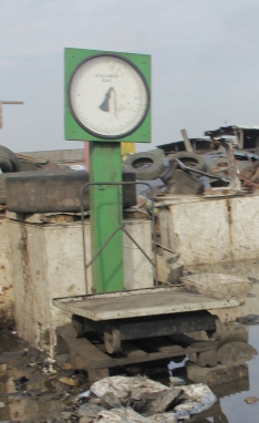 A weighing scale in Agbogblosie